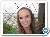 Jennifer on top of the Eiffel Tower.