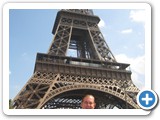 Jennifer's dad in front of the Eiffel Tower.