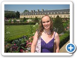 Jennifer posing for a picture in the immaculate gardens of Napoleon's tomb and the Army Museum.